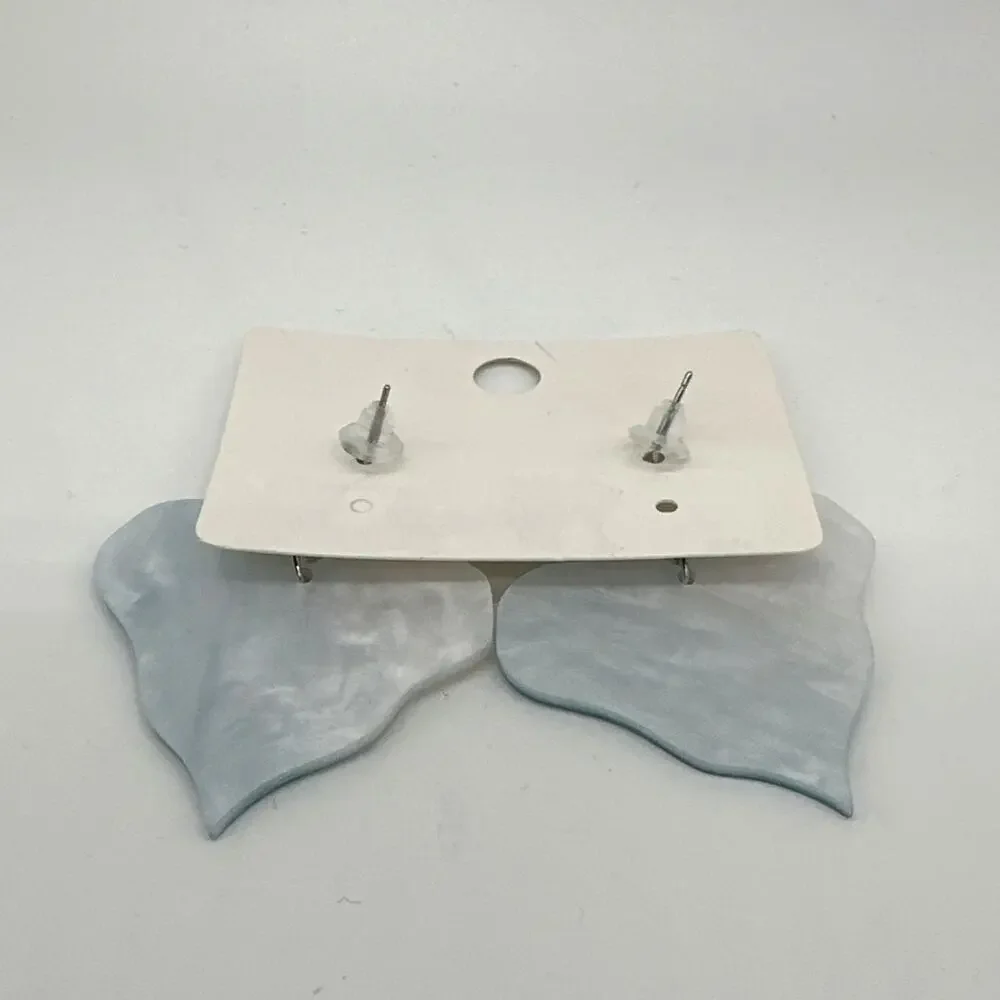 Double Heart Lover Earrings Silver Tone Backs Romantic Dangle Statement Swiftie